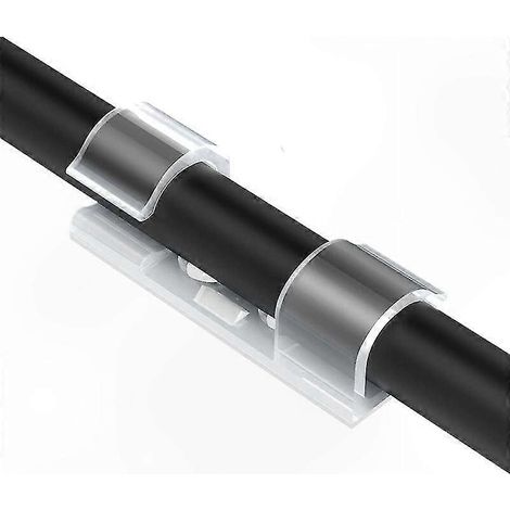 Lot de 60 serre-câbles adhésifs, fixations auto-collantes pour organiser les cordons à la maison, au bureau, en voiture ou pour TV et PC, supports transparents pour gestion des fils (1/5)