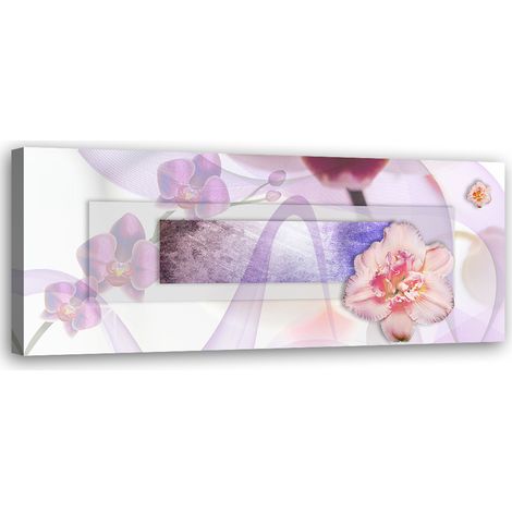 Tableau sur toile Abstraction de fleur rose 90x30 (1/5)