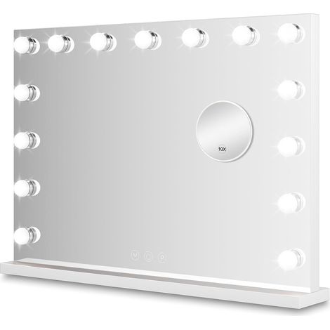 Miroir Maquillage Hollywood LED, Miroir Coiffeuse Lumineux 58x46 cm (1/5)