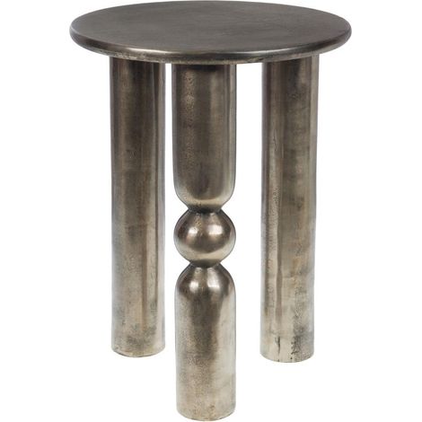 Amadeus - Bout de canapé sablier en aluminium argenté H55 cm Totem
