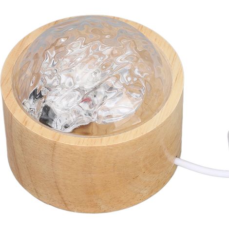 Lampe à vagues avec télécommande, rotation dynamique RGB 16 couleurs, luminosité réglable, socle en bois véritable, effet vagues océaniques, idéale pour le salon ou le bureau. (1/5)