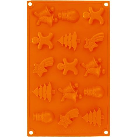 Molde de silicona para galletas de praliné navideñas (1/4)