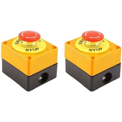 Interrupteur Urgence Bouton Poussoir Rouge 22Mm 2Pcs Normalement Ouvert Normalement Fermé (1/4)