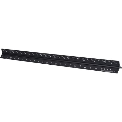 Dreieckslineal aus Aluminiumlegierung mit gut lesbarer, gravierter Markierung. Langlebiges und robustes Messwerkzeug für Zeichnungen und kleine Maßstäbe. (1/5)