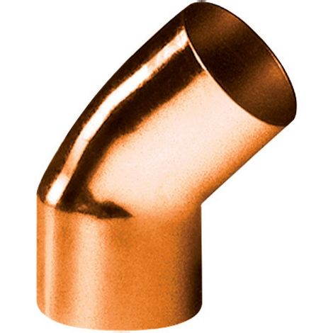 coude 45 degrès à souder en cuivre - petit rayon - mâle / femelle - diamètre 28 mm - sachet de 10