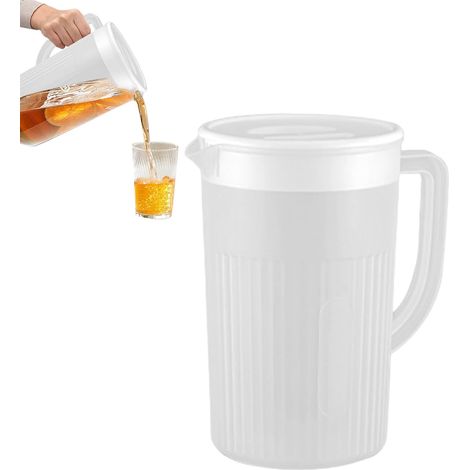 Pichet à eau avec couvercle Pichet à eau avec couvercle Design transparent pour un service de boissons élégant, étanche, anti-poussière et passe au lave-vaisselle pour un nettoyage et un entretien (1/5)