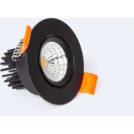 LED Downlight Einbaustrahler 5W Rund COB CRI90 Ausschnitt Ø 55 mm Schwarz No Flicker 2700K Warmweiß