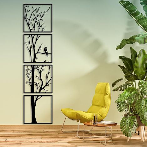 Arbre Decoration Murale Metal,Arbre En Métal,Decoration Murale Maison,Idéale pour salon et couloir,Grand lot de 4 (1/5)
