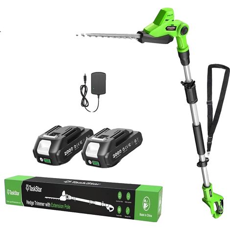 Taille-haie, Fonctionnement sans fil, Tête rotative réglable, avec batterie 2X2.0Ah, prise EU-a (1/2)