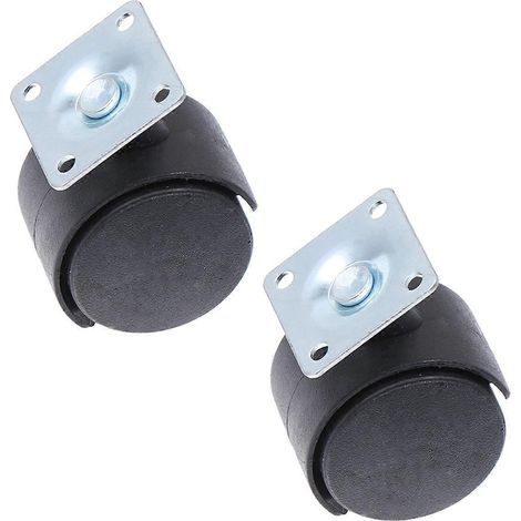 2 Stück 1,5 Zoll quadratische Basis, verschleißfeste Universalrolle für Möbel, Kinderwagen (Schwarz)-Black (1/3)