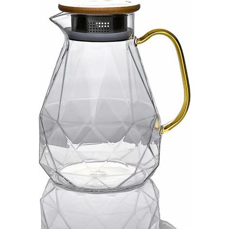 Carafe Eau de 1.8 Litres Pichet en Verre Design Diamant Moderne (1/5)