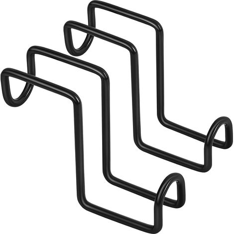 Gancio fisso in 2 pezzi, staffa resistente, gancio per secchio in metallo, accessorio staffa per appendere, gancio a chiodo in acciaio inox, gancio, portale (nero) (1/5)