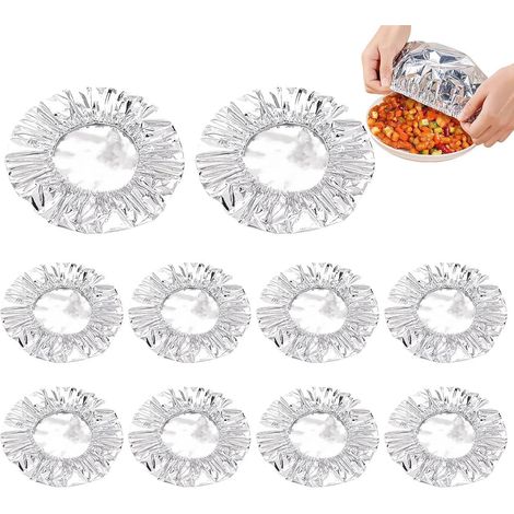 Set di 10 coperture per piatti riutilizzabili in foglio di alluminio per (1/5)
