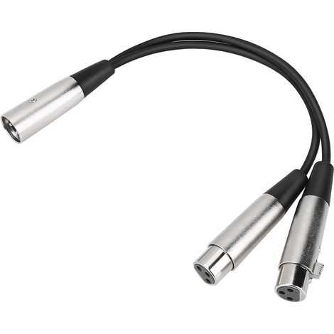 Câble de 33 cm en métal XLR3M vers double XLR3F pour microphone, éclairage et console de réglage (1/5)