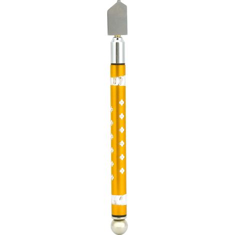 Ortviai Coupe-verre à rouleau en carbure de tungstène, poignée en aluminium anodisé jaune – Précis et ergonomique (1/5)