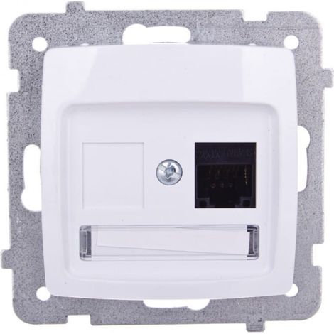 Prise murale simple pour ordinateur Karo RJ45 cat.5e MMC blanche GPK-1S/K/m/00