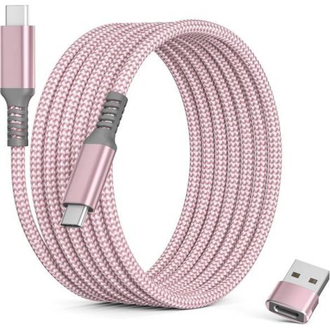 TRAHOO-Câble USB C vers Type C 100W 2M avec Adaptateur USB,Cordon Charge Rapide Chargeur PD pour MacBook Pro Mac,iPhone 17 16[J140] (1/5)