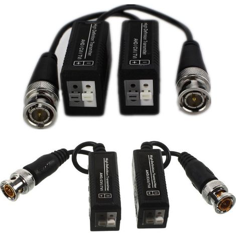 COPPIA TRASMETTITORI VIDEO BALUN PASSIVI AHD HDCVI HDTVI CCTV BNC UTP CAT5 1080P