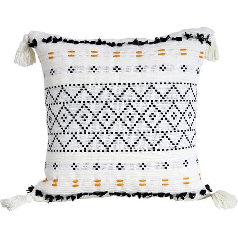 Set di 2 federe decorative per cuscini con nappe - Stile bohémien - Per divano, camera da letto, soggiorno, auto - 45 x 45 cm