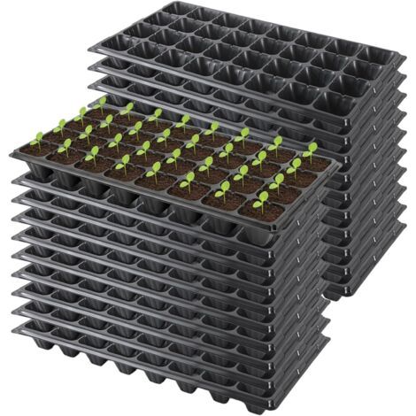 20 wiederverwendbare Anzuchtschalen – 32 Zellen mit Abflusslöchern – Robuste Kunststoff-Anzuchtschale für Gartenbau und Saatgutgewinnung