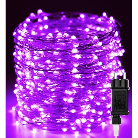 Guirlande Lumineuse - 50M 500 LEDs Lumières d'arbre de Noël Fil de cuivre Décoration Extérieur Intérieur Étanche avec Adapteur Alimentation, Chaine de Lampe pour Arbre,Fête,Mariage,Jardin,Halloween