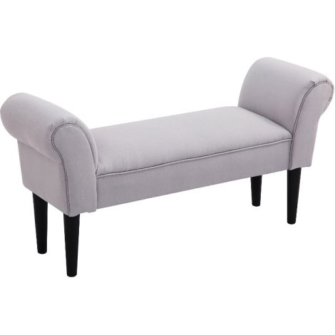 Banc ou siège rembourré, adapté aux chambres ou aux entrées  charge maximale : 130 kg  revêtement en tissu  gris. (1/5)