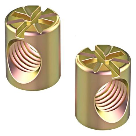 20 Pièces Écrous Transversaux M6 x 10mm Écrou Cylindrique, Écrou Cylindrique Symétrique à Goujon Croisé Goupille, pour Meubles, Chaises, Lits