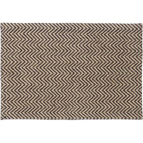 Zerbino decorativo fatto a mano per ingresso 80 x 60 cm assorbente umidità stile rustico in juta naturale 130003789