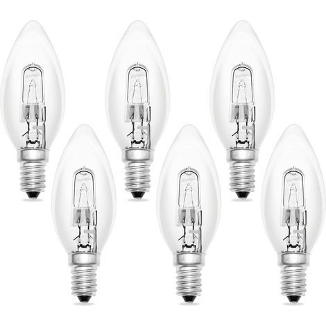Lot de 6 Ampoule C35 E14 230V,28w, Transparentes Bougie E14 Dimmable Blanc Chaud 2700K, Ampoules à Bougies C35 pour Lustres, Appliques, Plafonniers