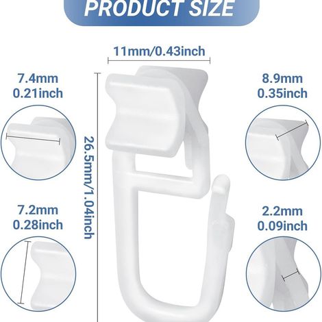 Geräuschloses Gleithaken-Set für Jalousien, X-förmiges Design für reibungslose Bedienung, 100 Stück pro Packung, um den Bedarf mehrerer Fenster zu decken. (1/5)