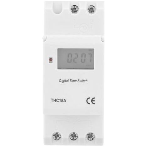 Timer Switch 15A, 220-240VAC 16A Digital LCD Power Weekly Programmable Timer Relay Switch DIN Rail Digital Programmable (1/4)