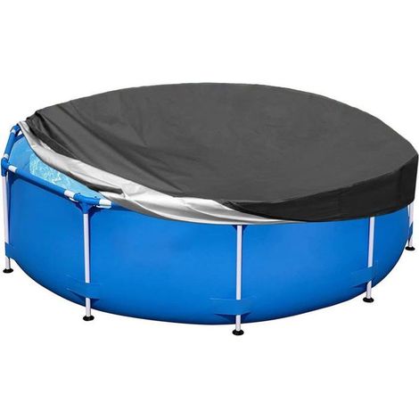 Couverture ronde de piscine 244 cm - Bâche d'isolation hivernale pour piscines hors sol - Imperméable et anti-poussière - Noire (1/5)