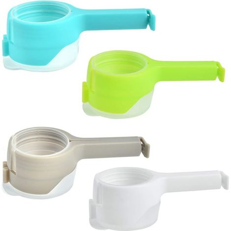 4 Pièces Clips pour Sacs Alimentaires, Pinces en Plastique pour Conservation Hermétique et Collations (1/4)