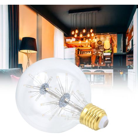 Ampoule LED antique 3W G95 E27, ampoule ronde globe pour décoration festive, 85-265V, lumière chaude (1/5)