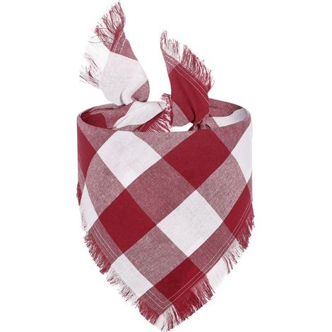Écharpe triangulaire à carreaux pour animaux de compagnie, bandana à pompons pour chien, bavoir de Noël, vert et blanc 65 x 45 x 45 cm - rouge et blanc (1/4)