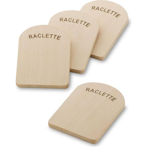 set di sottopentole per raclette 4 pezzi BAAR, tavola per raclette in legno 14 x 9,5 cm, legno di faggio, sottopentole per raclette, parcheggio per raclette (1/5)