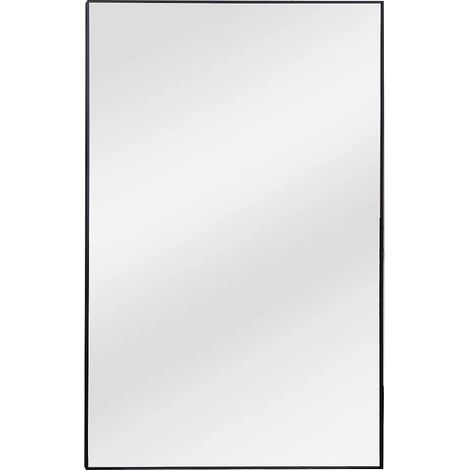 Grande specchio rettangolare in alluminio L. 120 x H. 190 cm Nero - MYRA