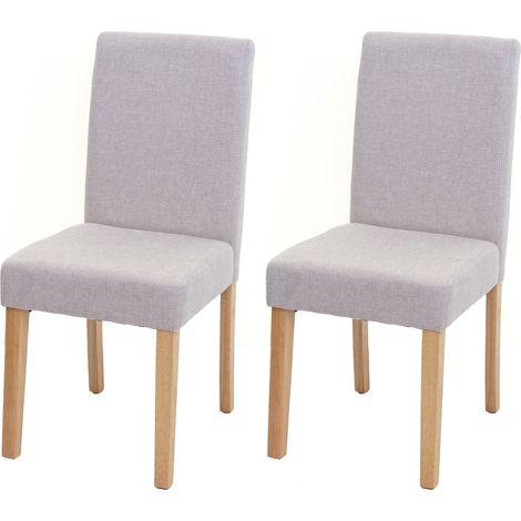 [NON UTILIZZATO] Set 2x sedie Littau tessuto soggiorno cucina sala da pranzo 43x56x90cm avorio beige piedi chiari