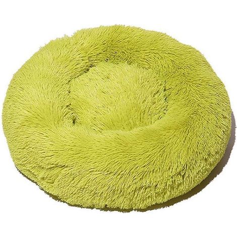 Rundes Hundebett aus Plüsch, Donut Katzenbett, weich, rutschfest, Größe & Farbe wählbar (Grün, 80CM)