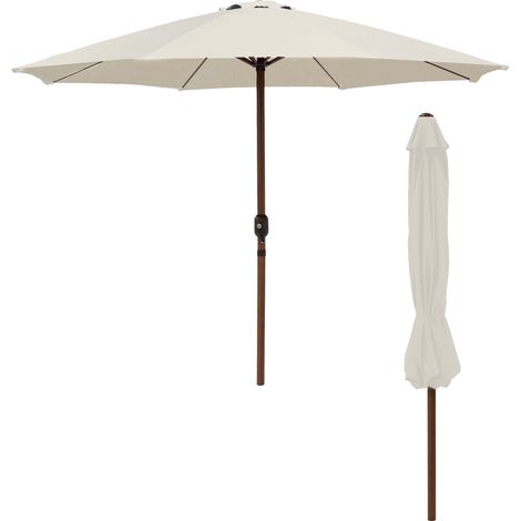 Parasol droit rond effet bois Ø300cm
