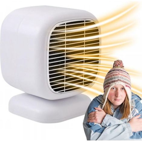 Radiateur soufflant portatif avec minuterie, radiateur basse consommation, chauffage électrique rapide, protection contre les surcharges, Blanc (1/5)