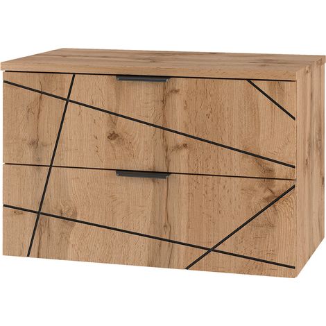 Meuble sous-vasque 80cm plan de toilette Teren Bois (1/5)