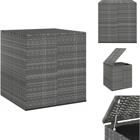 Boîte à coussins de jardin Résine tressée 100x97,5x104 cm Gris - Coffre De Jardin - Rangement Extérieur - Boîte À Coussins - Meuble De Jardin - Résine Tressée (1/5)