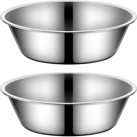 Set mit 2 Katzennäpfen, Ersatznäpfen aus Edelstahl, Metall-Katzennäpfen, einfachen Katzennäpfen