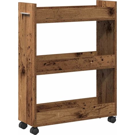 Mobile contenitore rettangolare moderno 60 x 22 x 79 cm design minimalista interno in legno anticato 020052162