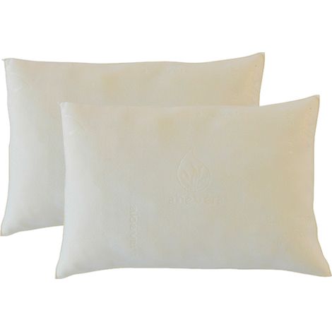 Olympe Literie – Lot de 2 oreillers 50x70 cm – Flocons de mousse viscoélastique – Mémoire de forme mi-ferme – Enveloppe tissu stretch 100% polyester