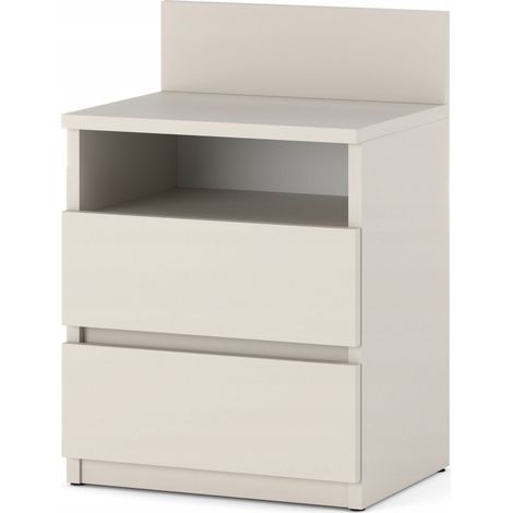Table de nuit Kaschmir - 40 cm - 2 tiroirs - Élégante et pratique pour la chambre (1/4)