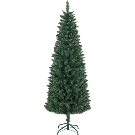 Sapin de Noël Artificiel 180 cm Arbre de Noël Slim avec support en acier pliable, 479 branches épines Vert (1/5)