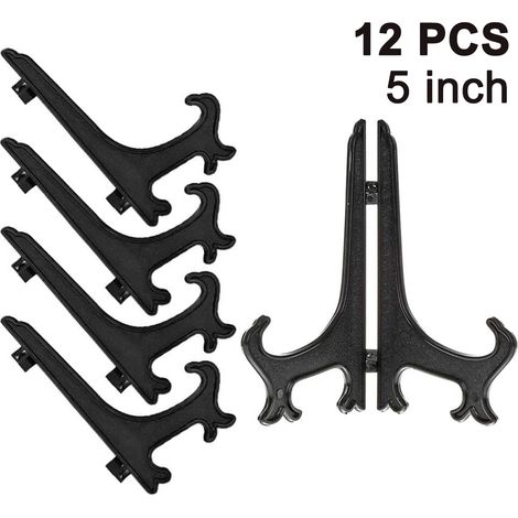 Soportes de plástico para platos tipo caballete de 12 piezas, estantes para platos, soportes plegables para platos, soportes de exhibición para mostrar platos de colección, soportes para tazones, libr