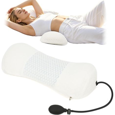 Lumbar Cushion with Airbag and Manual Pump, Ergonomic Lumbar Support for Office Car Sofa, Orthopedic Back Cushion for Lumbar Pain Relief, Removable Cover (1/5)